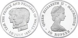 Mauritius 10 Rupees 1981 KM# 46a; Silver ... 
