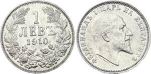 Bulgaria 1 Lev 1910 KM# 28; Silver; ... 