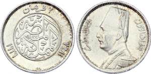 Egypt 2 Piastres 1929 AH 1348 BP KM# 348; ... 