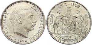 Denmark 2 Kroner 1930 KM# 829; Silver; King ... 