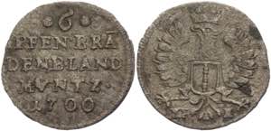 German States Brandenburg 6 Pfennig 1700 HFH ... 