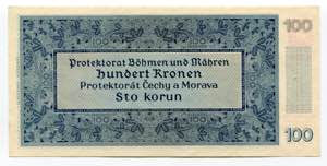 Bohemia & Moravia 100 Korun 1940 P# 7a; UNC