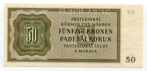 Bohemia & Moravia 50 Korun 1944 Specimen P# ... 