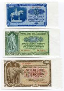 Czechoslovakia 1-3-5-10-25-50-100 Korun 1953 ... 
