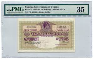 Cyprus 10 Shillings 1937 ... 