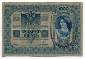 Austria 3 x 1000 Kronen 1902 P# 8a