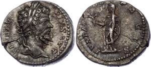 Roman Empire Septimius Severus Denarius 183 ... 