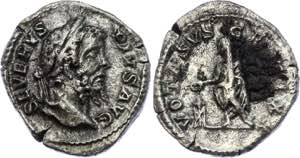 Roman Empire Septimius Severus Denarius 183 ... 