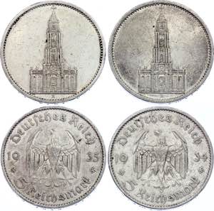 Germany - Third Reich 2 x 5 Reichsmark 1934 ... 