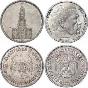 Germany - Third Reich 2 x 5 Reichsmark 1935 ... 