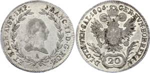 Austria 20 Kreuzer 1806 A KM# 2140; Silver; ... 
