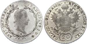 Austria 20 Kreuzer 1830 B KM# 2141; Silver; ... 