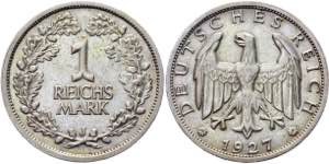 Germany - Weimar Republic 1 Mark 1927 J KM# ... 