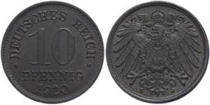 Germany - Empire 10 Pfennig 1920 KM# 26; ... 