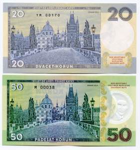 Czechoslovakia 20 & 50 Korun 2019 Specimen ... 