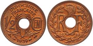 French Indo-China 1/2 Cent 1939 KM# 20; ... 