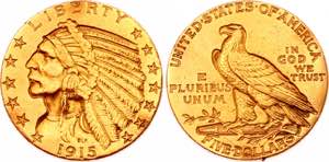 United States 5 Dollars 1915 KM# 129; Gold ... 