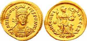 Roman Empire Constantinople Theodosius II AV ... 