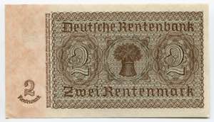 Germany - Third Reich 2 Rentenmark 1937 P# ... 