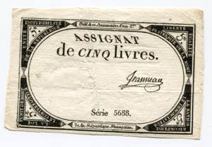 France 5 Livres 1793 P# ... 