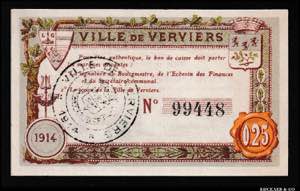 Belgium Verviers 25 Centimes 1914 UNC