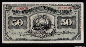 Bolivia 50 Centavos 1902 ... 