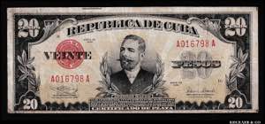 Cuba 20 Peso 1938 Very ... 
