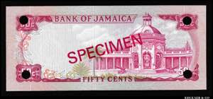 Jamaica 50 Cents 1960 Specimen P# 53s; UNC