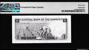 Gambia 1 Dalasi 1971 - 1981 Rare Signature ... 