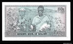 Malawi 50 Tambala 1984 P# 13f; aUNC