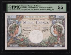 France 1000 Francs 1940 ... 