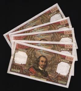 France 5 x 100 Francs ... 