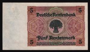 Germany - Weimar Republic 5 Rentenmark 1926 ... 