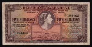 Bermuda 5 Shillings 1957 ... 