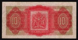 Bermuda 10 Shillings 1957 P# 19b; VF