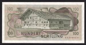 Austria 100 Schilling 1969 P# 145; XF-aUNC