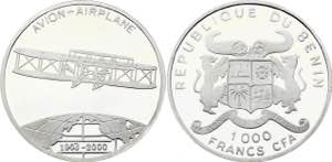 Benin 1000 Francs 2000 KM# 69; Silver; Proof