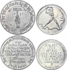 Germany - Weimar Republic 2 Aluminium Medals ... 