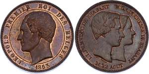 Belgium 10 Centimes 1853 X# 1.1; Leopold I; ... 
