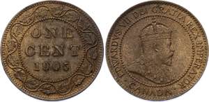 Canada 1 Cent 1905 KM# 8; Edward VII; UNC