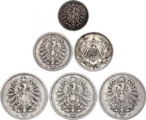 Germany - Empire Lot of 6 Coins 1875 - 1907 ... 