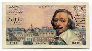 France 1000 Francs 1955 ... 