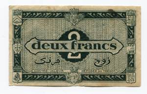 Algeria 2 Francs 1944 P# 99a; VF