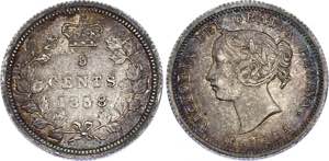 Canada 5 Cents 1858 KM# 2; Silver; Victoria; ... 