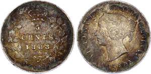 Canada 5 Cents 1888 KM# 2; Silver; Victoria; ... 