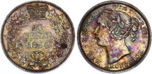 Canada New Brunswick 20 Cents 1864 KM# 9; ... 
