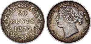Canada Newfoundland 20 Cents 1873 KM# 4; ... 
