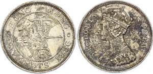 Hong Kong 10 Cents 1886 KM# 6; Silver; ... 