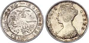 Hong Kong 10 Cents 1898 KM# 6; Silver; ... 