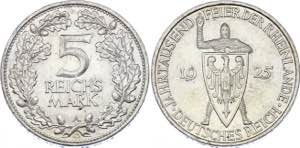 Germany - Weimar Republic 5 Reichsmark 1925 ... 